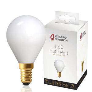 LED filament bulb E14 4W Spherical 2700K Milky White Girard Sudron