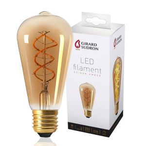 LED filament bulb E27 4W Edison TWISTED Amber Dimmable Girard Sudron