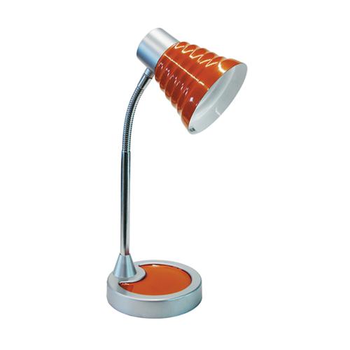 Lampe de bureau moderne en métal et plastique orange avec abat-jour ajustable - LEONARDO