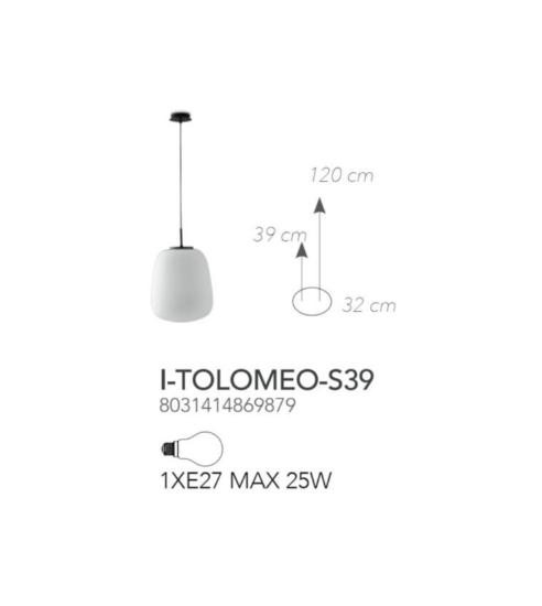 Luminaire suspension boule avec structure en métal noir 1 lumière E27 - TOLOMEO