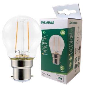 LED filament bulb ToLEDo Retro B22 2.5W Spherical 2700K Clear Sylvania