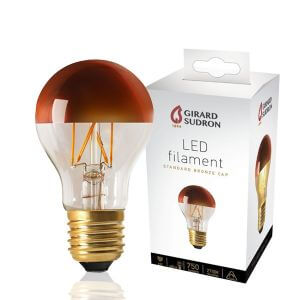 LED filament bulb E27 6W Standard Bronze cap Dimmable Girard Sudron