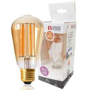 LED filament bulb Edison Straight D64mm 4W E27 2100K Amber Girard Sudron