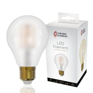 LED filament bulb E27 10W Standard A70 2700K Mat Girard Sudron