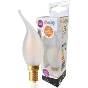 LED filament bulb E14 4W 290lm Satin Flame "Gust of Wind" Dimmable Girard Sudron