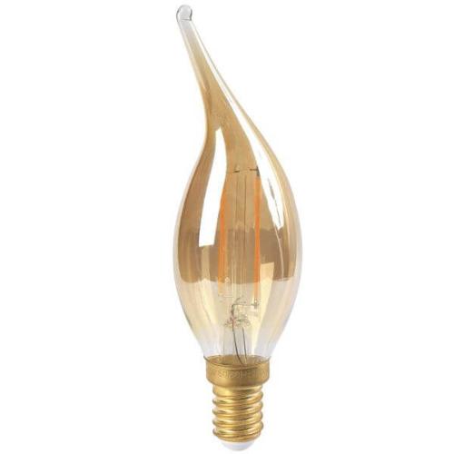 LED filament bulb E14 2W Satin Flame "Gust of Wind" Amber Girard Sudron