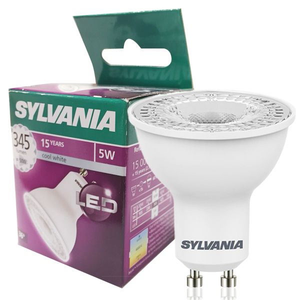 6x Sylvania RefLED ES50 V4 5W GU10 LED dimmable light bulb lamp 840 cool white 
