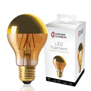 LED filament bulb E27 6W Standard Golden cap Dimmable Girard Sudron