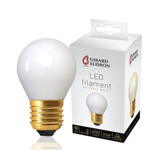LED filament bulb E27 4W Spherical 2700K Milky White Girard Sudron
