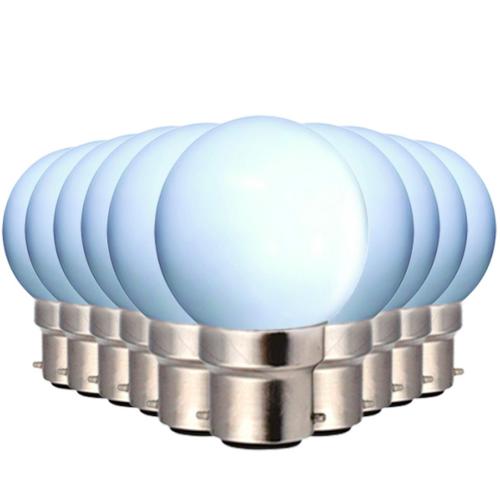 10 LED bulb pack B22 1W Spherical White Ariane