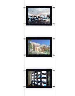 Porte Affiche  LED A3 Horizontal  pour  vitrine - 3 AFFICHES