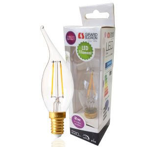 LED filament bulb E14 2W Satin Flame "Gust of Wind" Light Girard Sudron