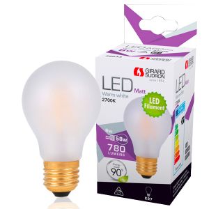 LED filament bulb E27 6W Standard Satin Girard Sudron