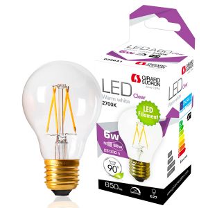LED filament bulb E27 6W Standard Light Girard Sudron