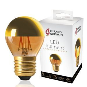 LED filament bulb E27 4W Spherical Golden cap Dimmable Girard Sudron