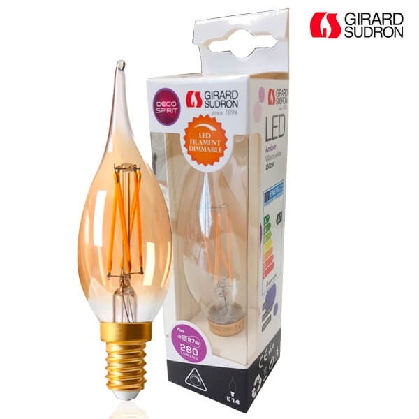 LED filament bulb E14 4W Flame "Big Century" Amber Girard Sudron