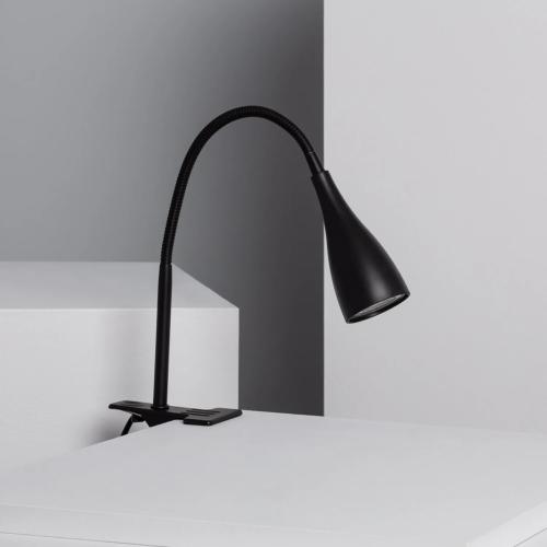 Lampe de bureau flexible avec pince Noir 